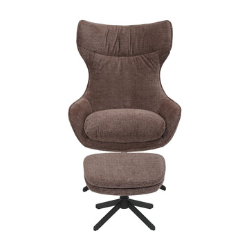 Armchair – Violet Upholstery, Swivel Function, Black Metal – Olivia | Starfurn