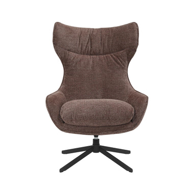 Armchair – Violet Upholstery, Swivel Function, Black Metal – Olivia | Starfurn