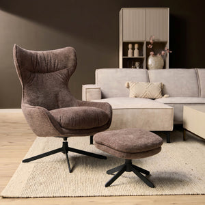 Sessel – Violettbezug, Drehfunktion, Schwarzmetall - Olivia | Starfurn