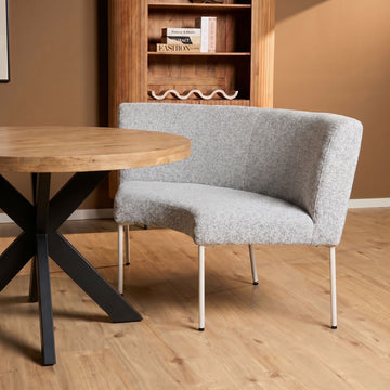 Essbank – Beiger Bezug, Gepolstertes Material, Eckiges Design – Riff | Starfurn