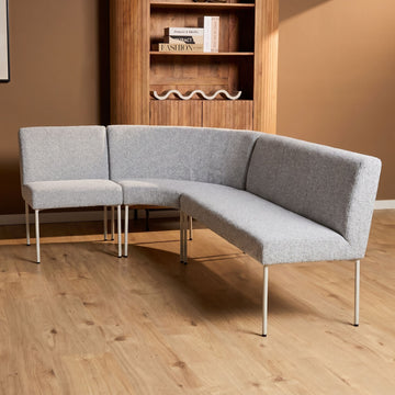 Essbank – Beiger Bezug, Gepolstertes Material, Eckiges Design – Riff | Starfurn