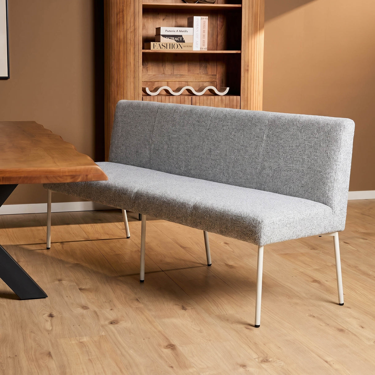 Essbank – Beiger Bezug, Gepolstertes Material, Modernes Design – Riff | Starfurn