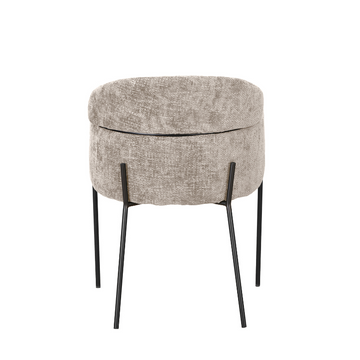 Dining chair – With armrests, fabric upholstery, black metal legs – Otis | Starfurn