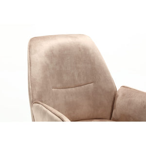 Esszimmerstuhl - Samt Beige, Metall Schwarz, Armlehne Gepolstert – Nova | Starfurn