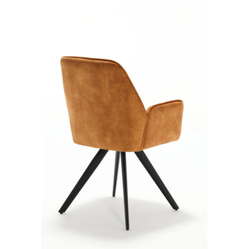 Dining Chair – Velvet Upholstery, Black Metal Legs, Comfortable Armrests – Nova | Starfurn