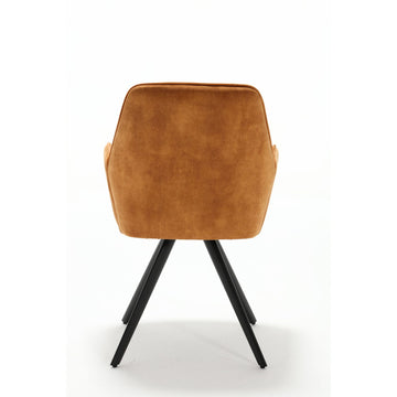 Dining Chair – Velvet Upholstery, Black Metal Legs, Comfortable Armrests – Nova | Starfurn