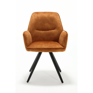Dining Chair – Velvet Upholstery, Black Metal Legs, Comfortable Armrests – Nova | Starfurn