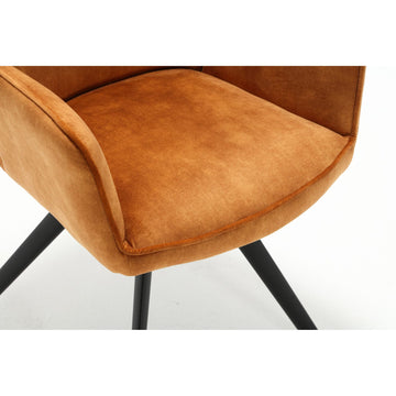 Dining Chair – Velvet Upholstery, Black Metal Legs, Comfortable Armrests – Nova | Starfurn