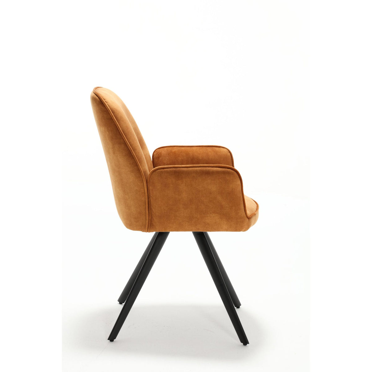 Dining Chair – Velvet Upholstery, Black Metal Legs, Comfortable Armrests – Nova | Starfurn