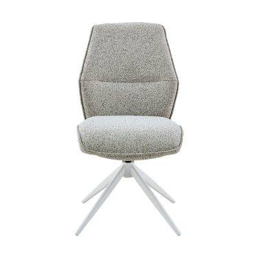 Dining Chair – Beige Cover, Swivel Function, Metal Frame – Hera | Starfurn