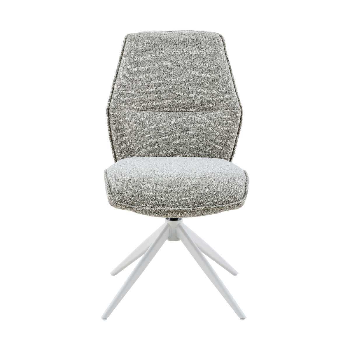 Dining Chair – Beige Cover, Swivel Function, Metal Frame – Hera | Starfurn