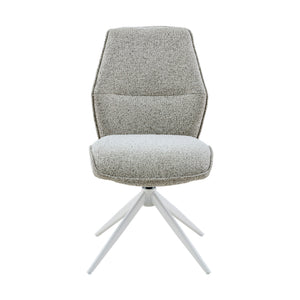 Dining Chair – Beige Cover, Swivel Function, Metal Frame – Hera | Starfurn