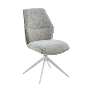 Dining Chair – Beige Cover, Swivel Function, Metal Frame – Hera | Starfurn