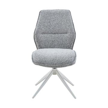 Dining Chair – Grey Upholstery, Swivel Function, Metal Frame – Hera | Starfurn