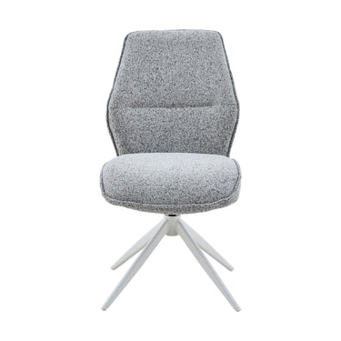 Dining Chair – Grey Upholstery, Swivel Function, Metal Frame – Hera | Starfurn