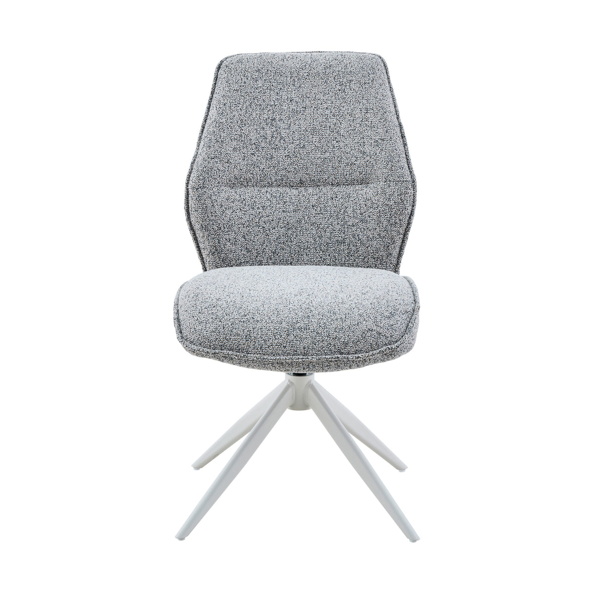 Dining Chair – Grey Upholstery, Swivel Function, Metal Frame – Hera | Starfurn