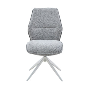 Dining Chair – Grey Upholstery, Swivel Function, Metal Frame – Hera | Starfurn