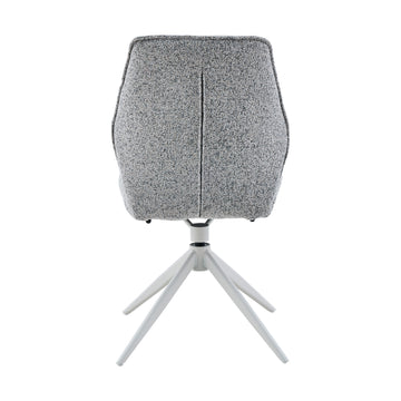 Dining Chair – Grey Upholstery, Swivel Function, Metal Frame – Hera | Starfurn