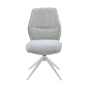Dining Chair – Light Grey Upholstery, Swivel Function, Metal Frame – Hera | Starfurn