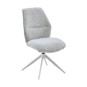 Dining Chair – Light Grey Upholstery, Swivel Function, Metal Frame – Hera | Starfurn