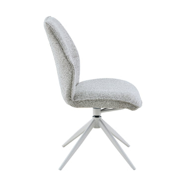 Dining Chair – Light Grey Upholstery, Swivel Function, Metal Frame – Hera | Starfurn