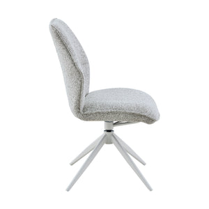Dining Chair – Light Grey Upholstery, Swivel Function, Metal Frame – Hera | Starfurn