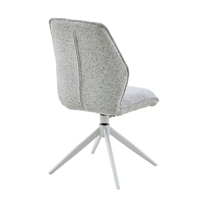 Dining Chair – Light Grey Upholstery, Swivel Function, Metal Frame – Hera | Starfurn