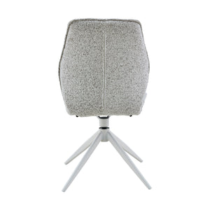 Dining Chair – Light Grey Upholstery, Swivel Function, Metal Frame – Hera | Starfurn