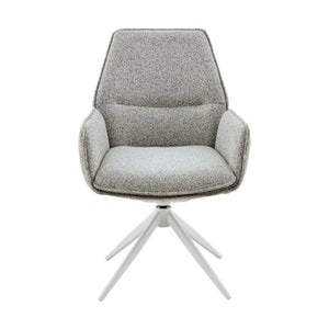 Esszimmerstuhl – Stoff Polsterung, Drehfunktion, Armlehne, Beige Farbe - Hera | Starfurn