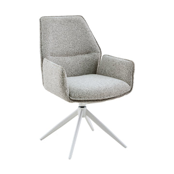 Esszimmerstuhl – Stoff Polsterung, Drehfunktion, Armlehne, Beige Farbe - Hera | Starfurn