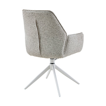 Esszimmerstuhl – Stoff Polsterung, Drehfunktion, Armlehne, Beige Farbe - Hera | Starfurn