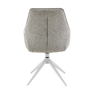 Esszimmerstuhl – Stoff Polsterung, Drehfunktion, Armlehne, Beige Farbe - Hera | Starfurn