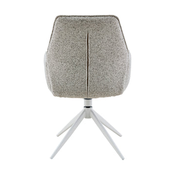 Esszimmerstuhl – Stoff Polsterung, Drehfunktion, Armlehne, Beige Farbe - Hera | Starfurn