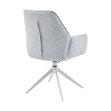 Esszimmerstuhl – Stoff Polsterung, Drehfunktion, Armlehne, Beige Farbe - Hera | Starfurn