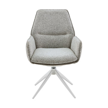 Esszimmerstuhl – Stoff Polsterung, Drehfunktion, Armlehne, Beige Farbe - Hera | Starfurn