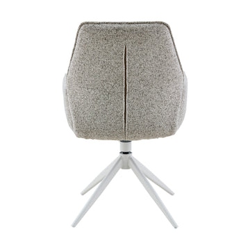 Esszimmerstuhl – Stoff Polsterung, Drehfunktion, Armlehne, Beige Farbe - Hera | Starfurn