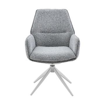 Dining Chair – Grey Upholstery, Armrests, Swivel Function – Hera | Starfurn