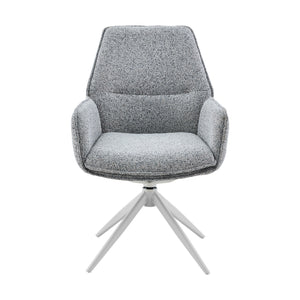 Dining Chair – Grey Upholstery, Armrests, Swivel Function – Hera | Starfurn