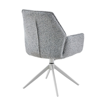 Dining Chair – Grey Upholstery, Armrests, Swivel Function – Hera | Starfurn