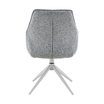 Dining Chair – Grey Upholstery, Armrests, Swivel Function – Hera | Starfurn