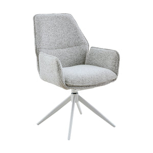 Esszimmerstuhl – Stoff Polsterung, Drehfunktion, Armlehne, Hellgrau Farbe - Hera | Starfurn