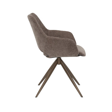 Dining Chair – Brown Cover, Swivel Function, Metal Frame – Daisy | Starfurn