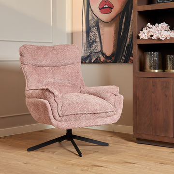 Armchair – Polyester cover, swivel function, metal frame – Vera | Starfurn