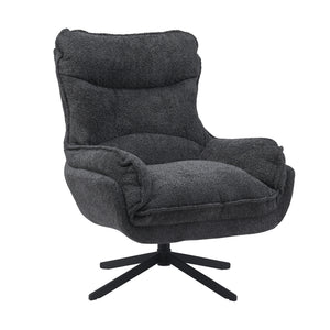 Armchair – Polyester Upholstery, Swivel Metal Frame, Dark Grey – Vera | Starfurn