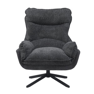 Armchair – Polyester Upholstery, Swivel Metal Frame, Dark Grey – Vera | Starfurn