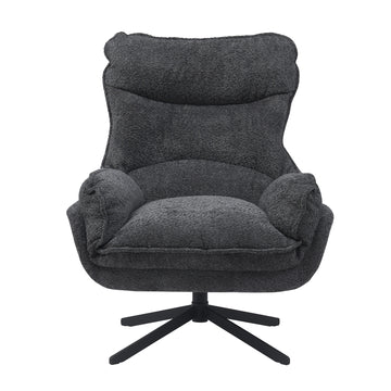 Sessel – Polyesterbezug, Drehbares Metallgestell, Dunkelgrau – Vera | Starfurn