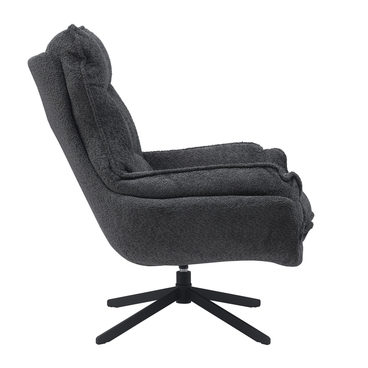 Armchair – Polyester Upholstery, Swivel Metal Frame, Dark Grey – Vera | Starfurn