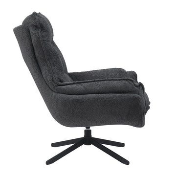 Sessel – Polyesterbezug, Drehbares Metallgestell, Dunkelgrau – Vera | Starfurn