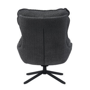 Armchair – Polyester Upholstery, Swivel Metal Frame, Dark Grey – Vera | Starfurn