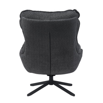 Sessel – Polyesterbezug, Drehbares Metallgestell, Dunkelgrau – Vera | Starfurn